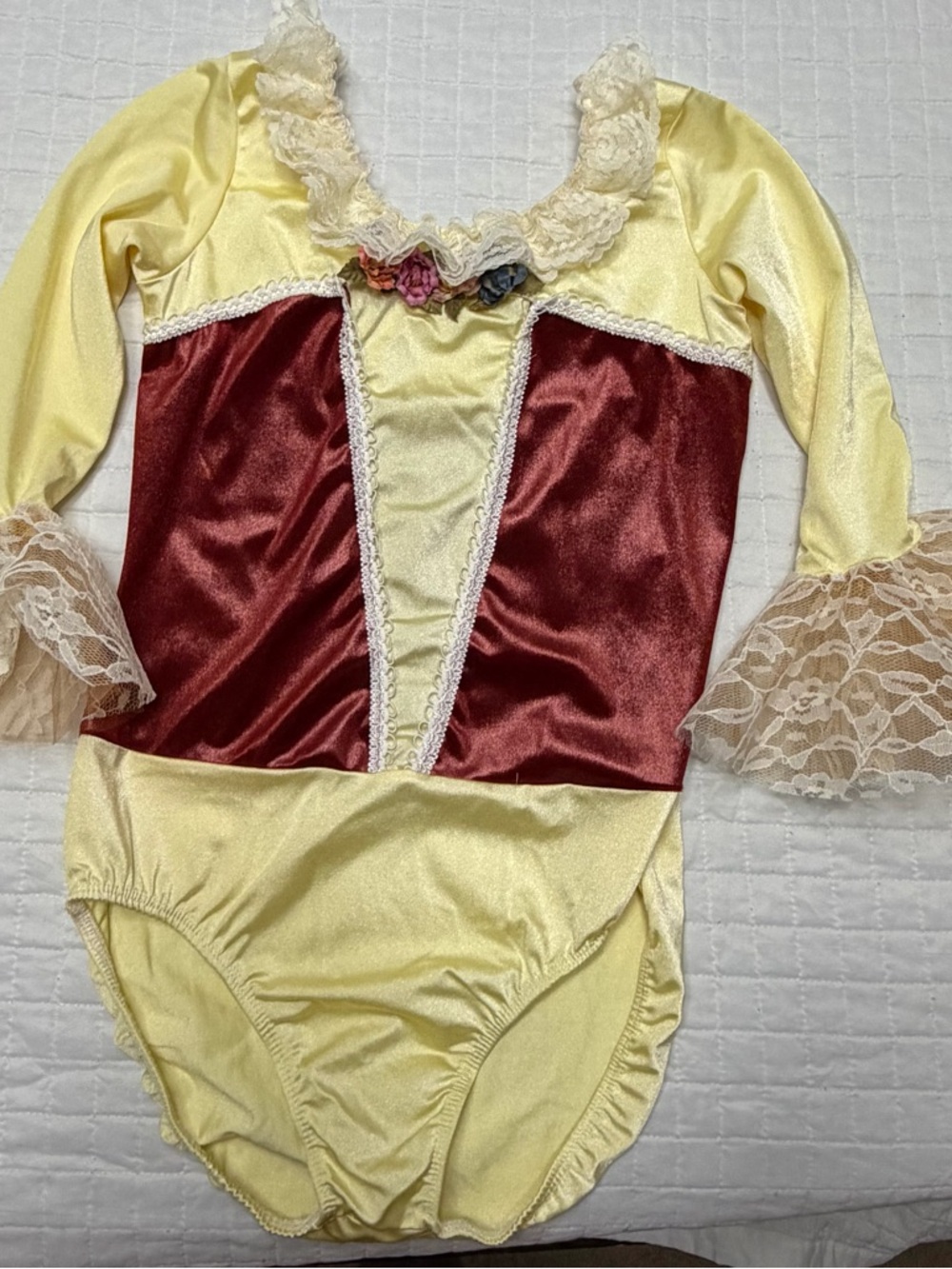 Girls Princess Costume Leotard Body Lace Floral XS/S